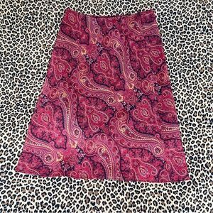 Vintage Skirt Y2K Made in USA Stretchy Paisley Artsy Hipster Indie Phoebe